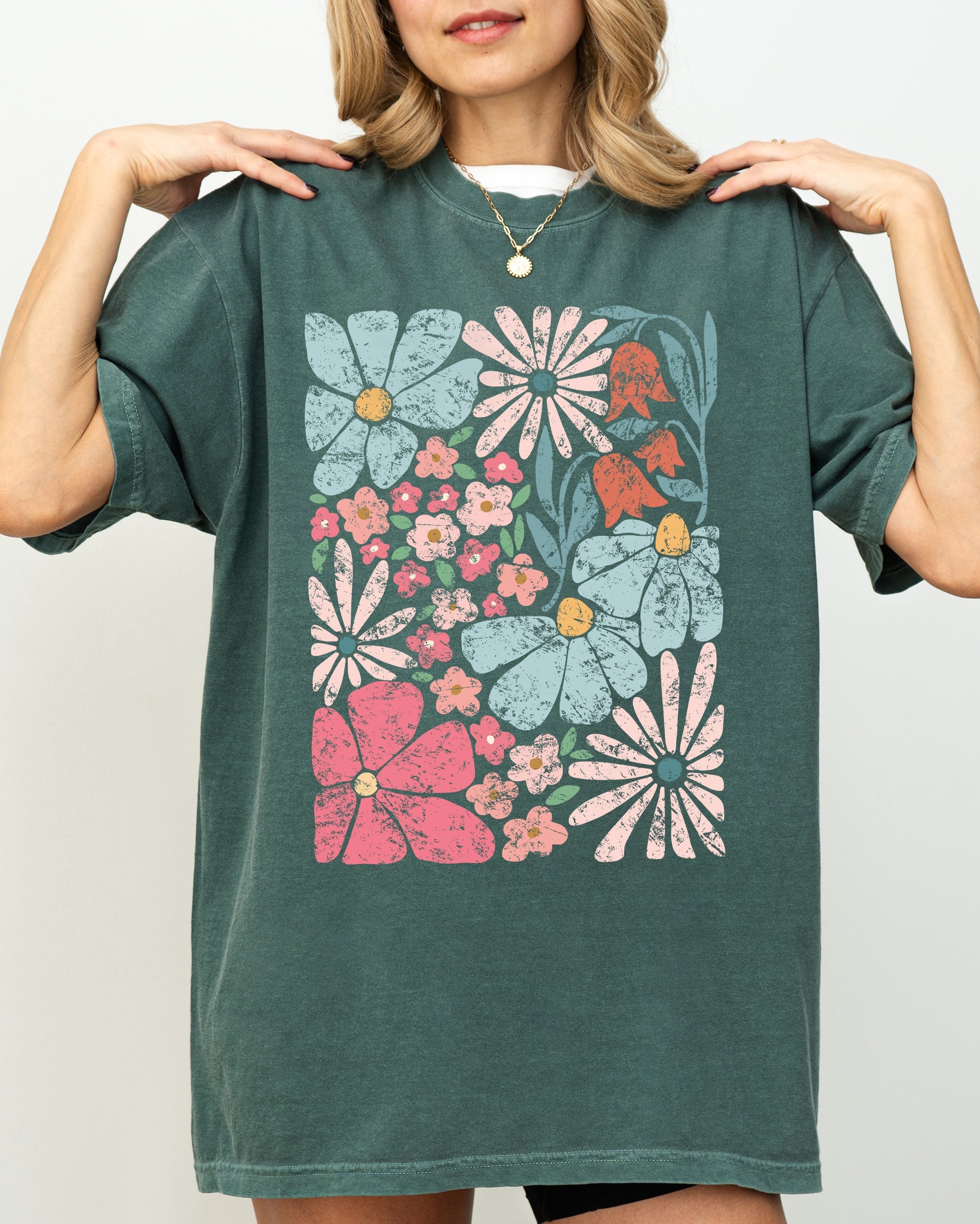 Abstract Blossoms Comfort Colors Graphic T-Shirt
