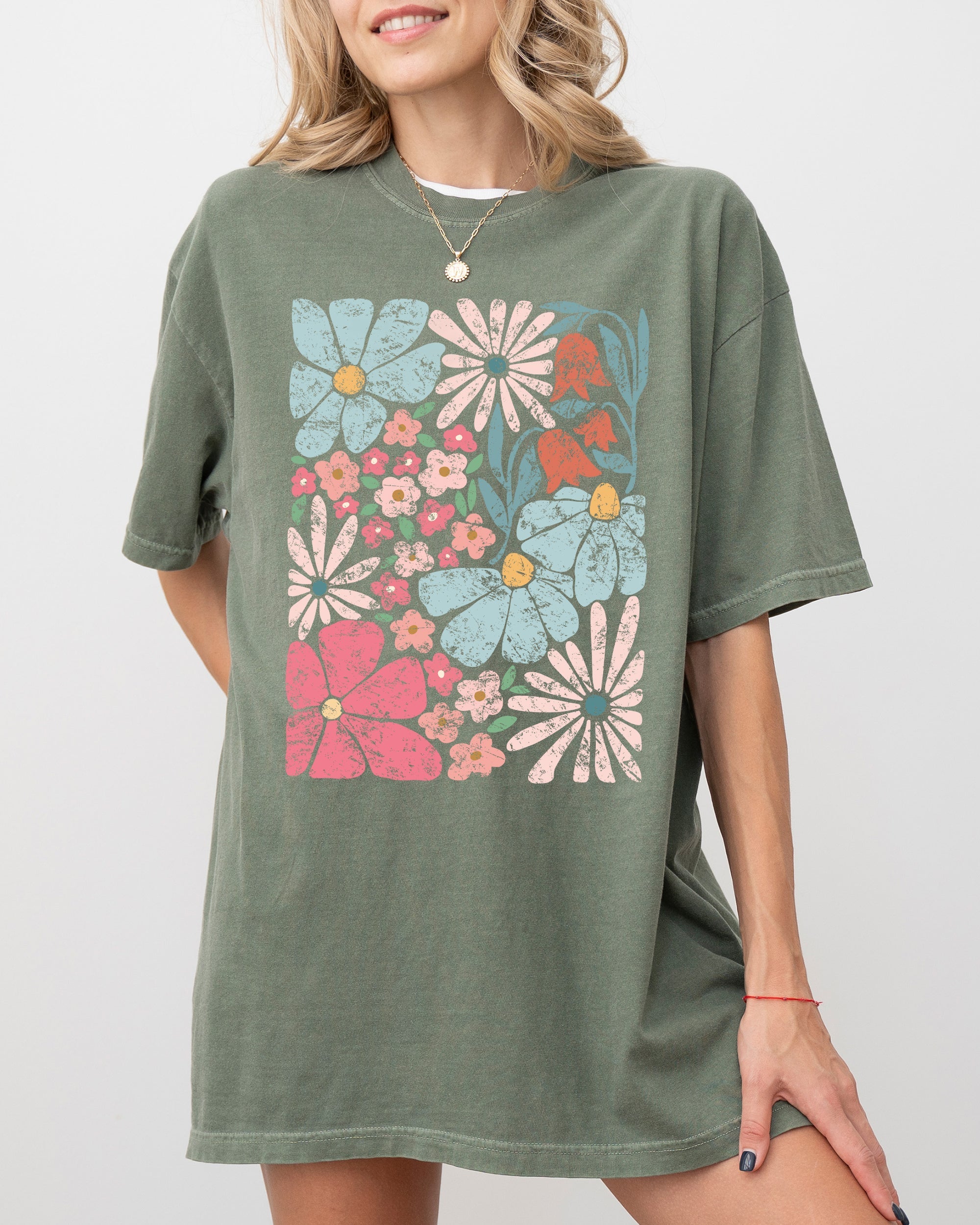 Abstract Blossoms Comfort Colors Graphic T-Shirt