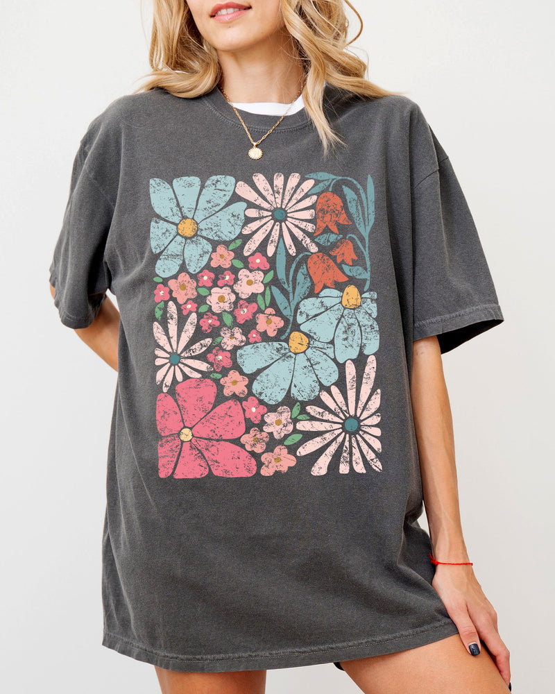 Abstract Blossoms Comfort Colors Graphic T-Shirt