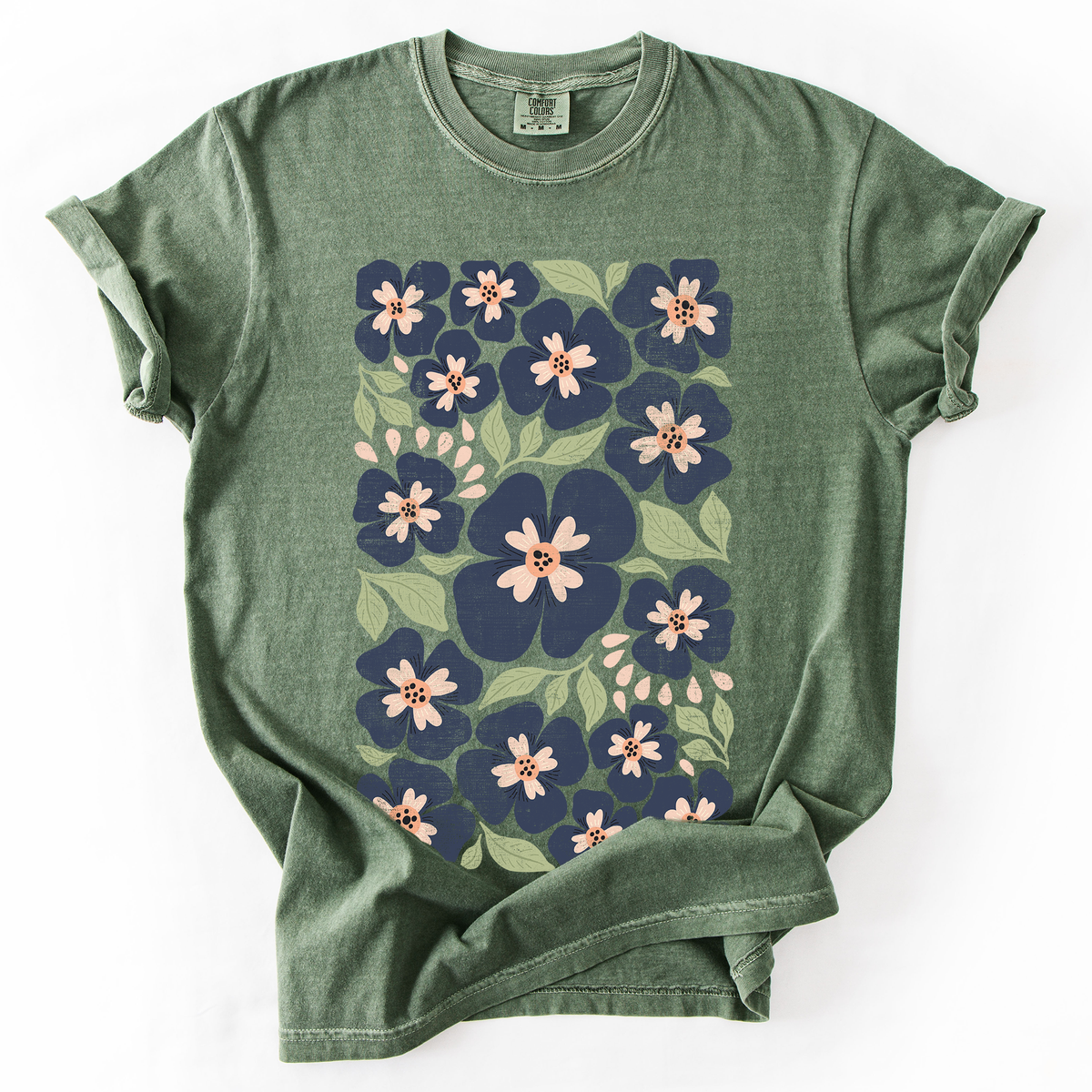 Blue Wildflowers Comfort Colors Graphic Tee