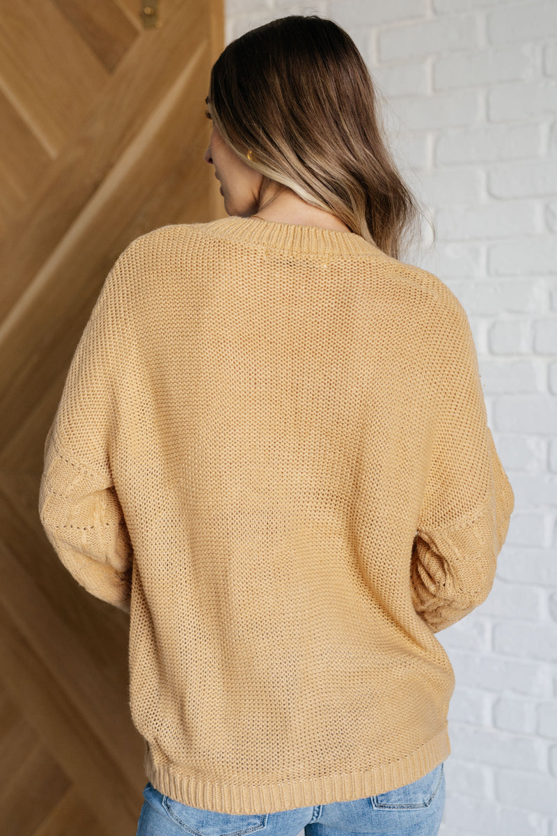 Winnie Bubble Sleeve Sweater in Wheat