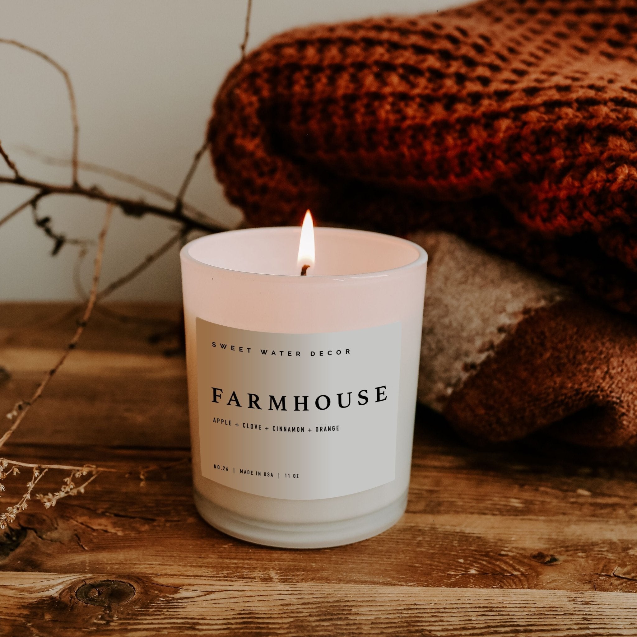 Sweet Water Decor Farmhouse Soy Candle - White Jar - 11 oz