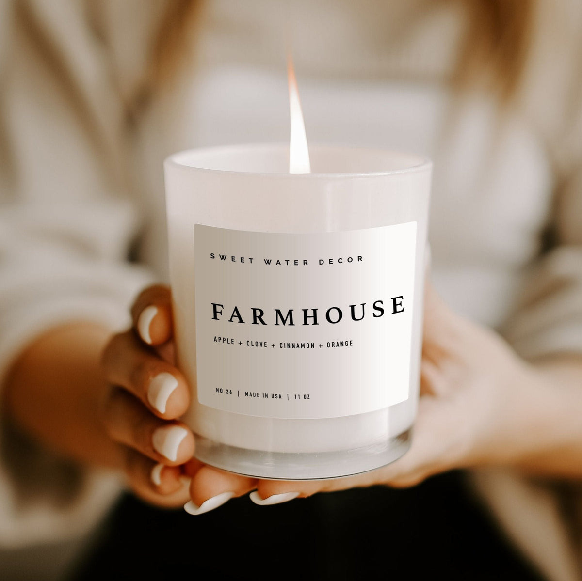 Sweet Water Decor Farmhouse Soy Candle - White Jar - 11 oz