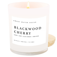 Sweet Water Decor Blackwood Cherry Soy Candle - White Jar - 11 oz
