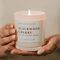 Sweet Water Decor Blackwood Cherry Soy Candle - White Jar - 11 oz