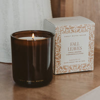 Sweet Water Decor Fall Leaves Soy Candle - Boxed Amber Tinted Glass Jar - 12 oz