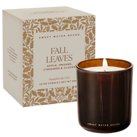 Sweet Water Decor Fall Leaves Soy Candle - Boxed Amber Tinted Glass Jar - 12 oz
