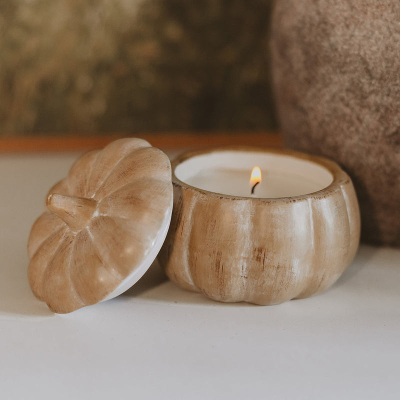 Sweet Water Decor Pumpkin Spice Soy Candle - Ceramic Pumpkin Jar - 8 oz