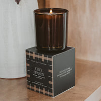 Sweet Water Decor Cozy Season Soy Candle - Boxed Amber Tinted Glass Jar - 12 oz