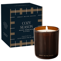 Sweet Water Decor Cozy Season Soy Candle - Boxed Amber Tinted Glass Jar - 12 oz