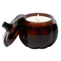 Sweet Water Decor Hello Fall Soy Candle - Amber Glass Pumpkin Jar - 20 oz