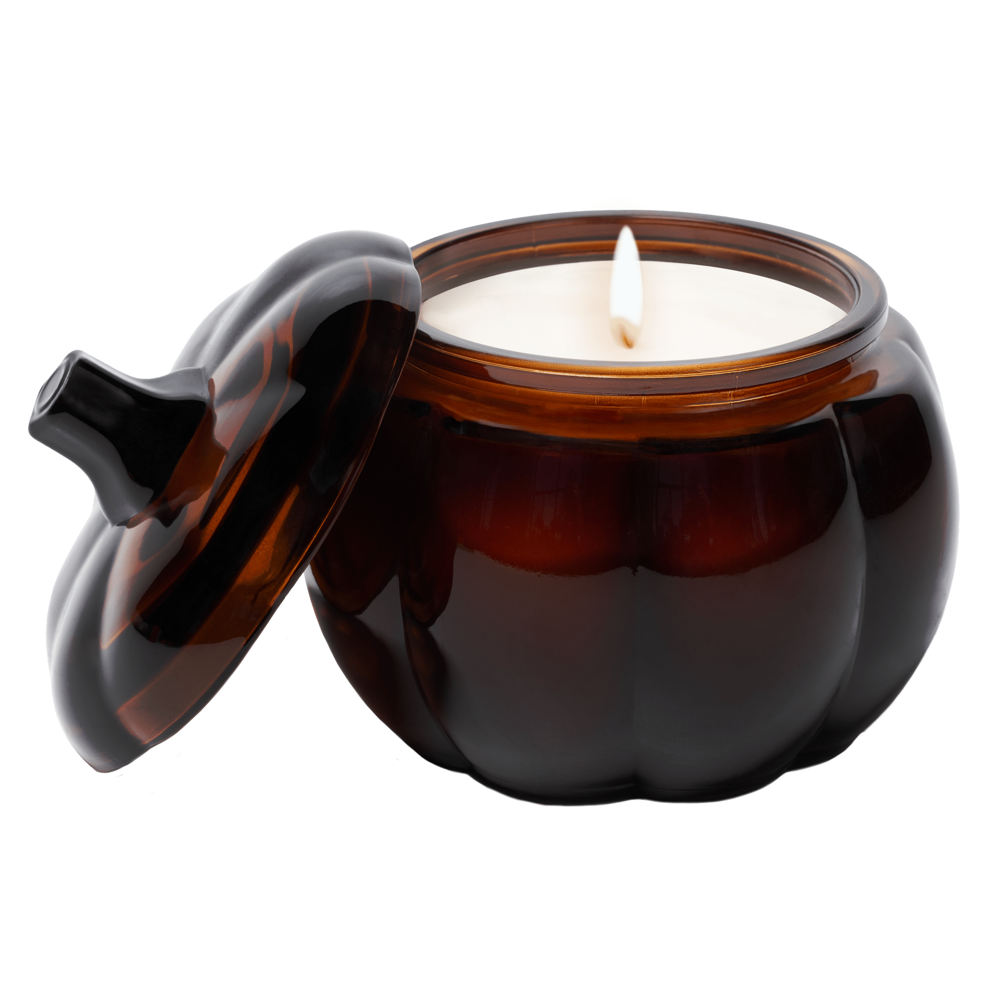 Sweet Water Decor Hello Fall Soy Candle - Amber Glass Pumpkin Jar - 20 oz