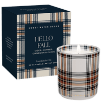 Sweet Water Decor Hello Fall Soy Candle - Boxed Tinted Glass Jar - 12 oz