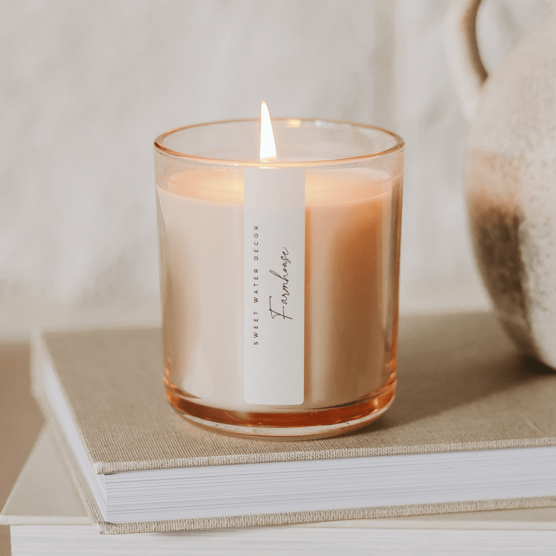 Sweet Water Decor Farmhouse Soy Candle - Tinted Glass Jar - 12 oz