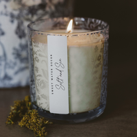 Sweet Water Decor Salt and Sea Soy Candle - Blue Tinted Glass Jar - 12 oz