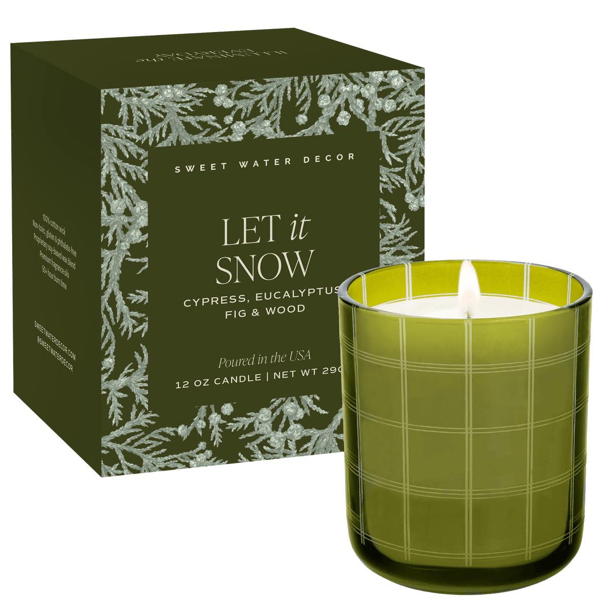 Sweet Water Decor Let It Snow Soy Candle - Boxed Tinted Glass Jar - 12 oz