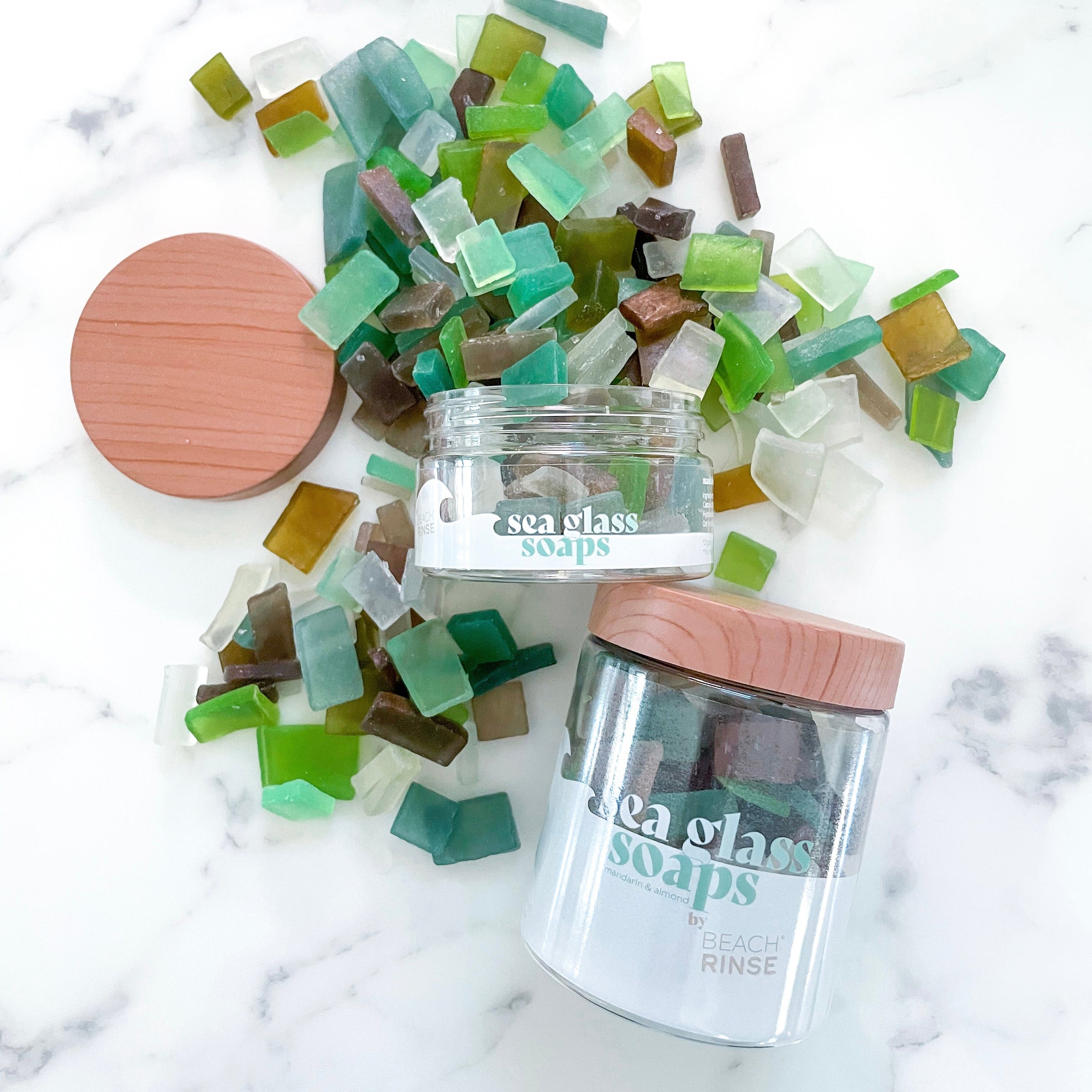 Sea Glass Soaps - Tropical Mandarin & Almond Mini Soaps