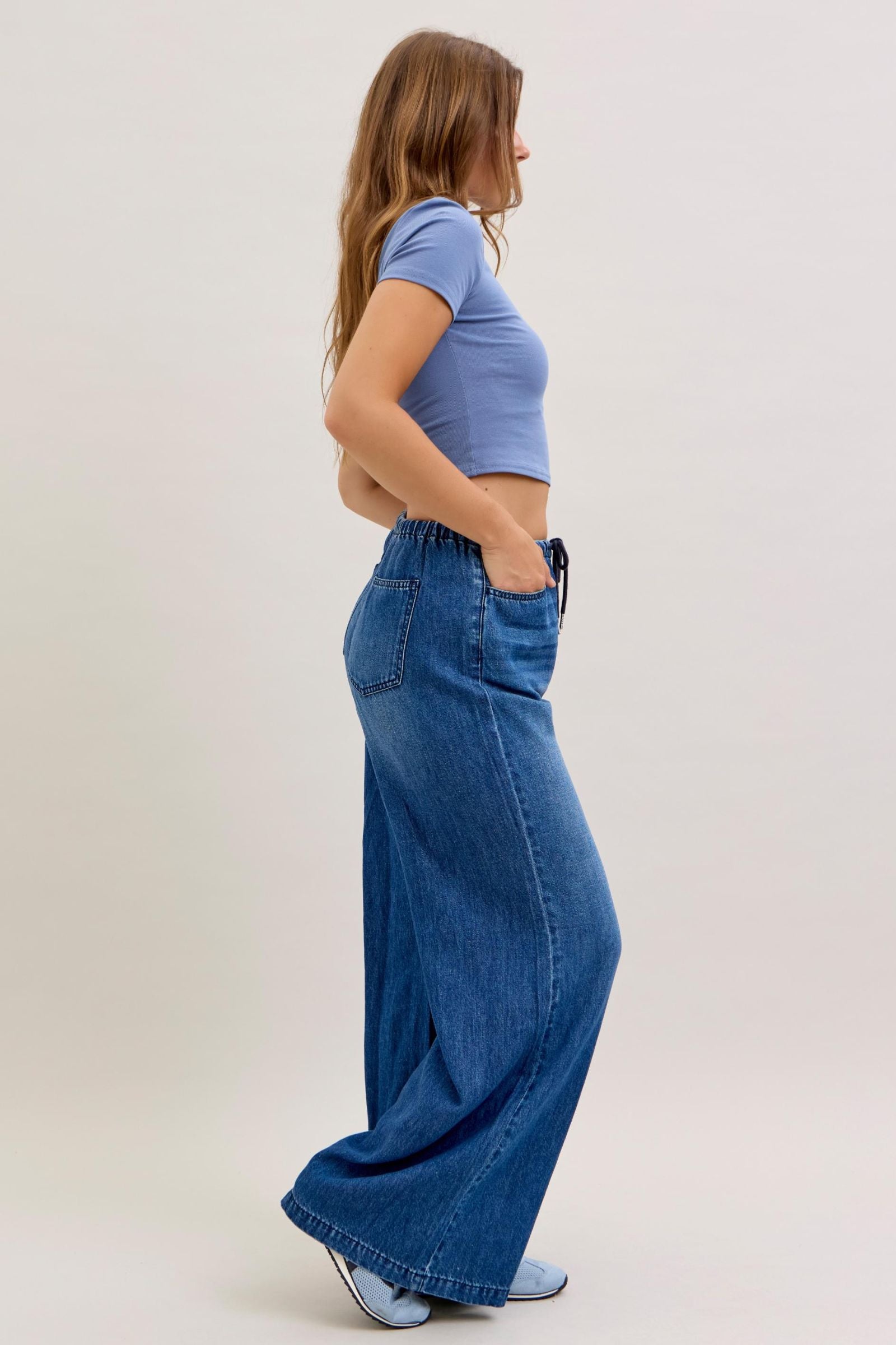 Judy Blue High Rise Featherweight Palazzo Jeans
