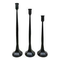 Sweet Water Decor Cast Iron Taper Candle Holders - Set of 3