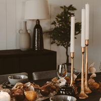 Sweet Water Decor Gold Cast Iron Taper Candle Holders - Set of 3