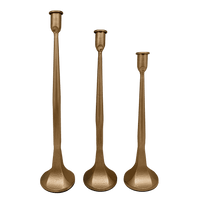Sweet Water Decor Gold Cast Iron Taper Candle Holders - Set of 3