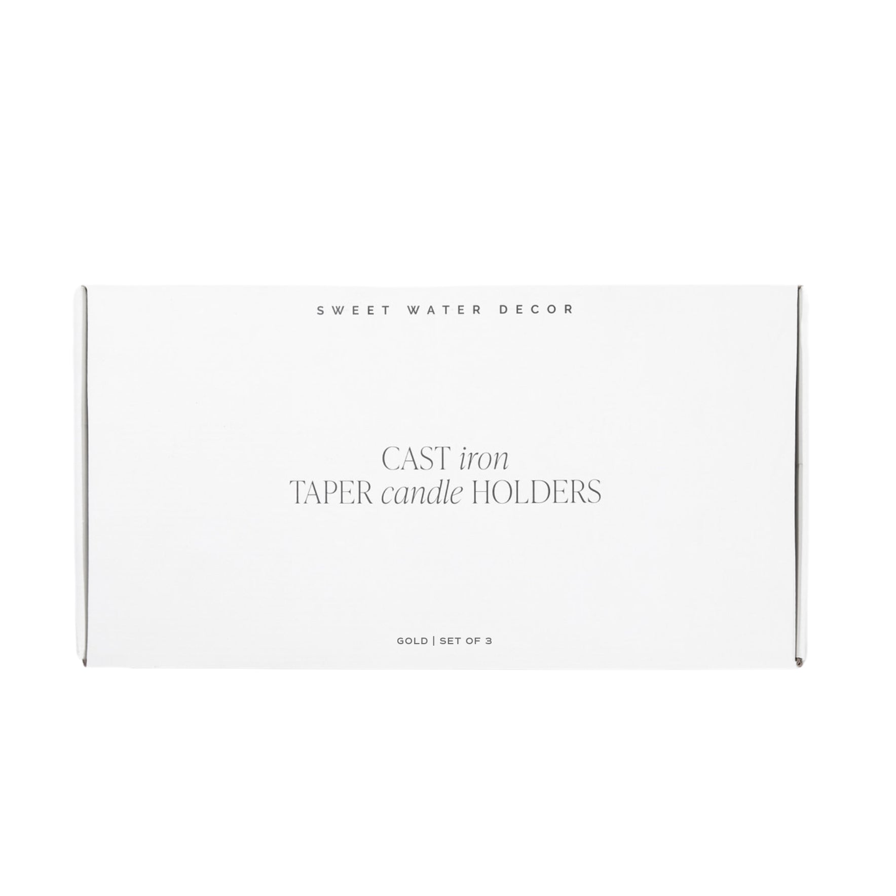 Sweet Water Decor Gold Cast Iron Taper Candle Holders - Set of 3