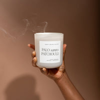 Sweet Water Decor Palo Santo Patchouli Soy Candle - Tan Matte Jar - 15 oz