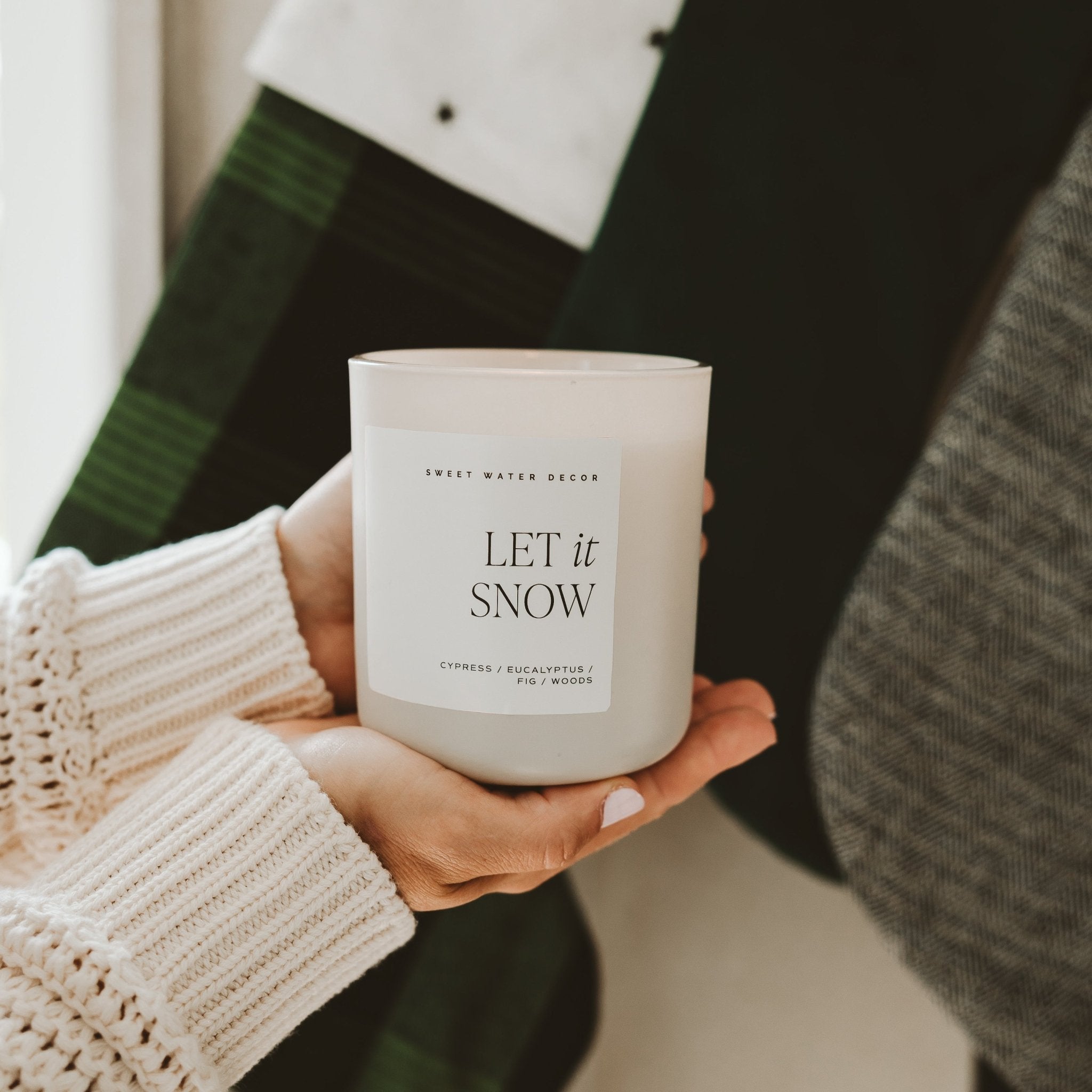 Sweet Water Decor Let It Snow Soy Candle - Tan Matte Jar - 15 oz