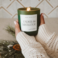 Sweet Water Decor Under the Mistletoe Soy Candle - Green Matte Jar - 15 oz (Fraser Fir)