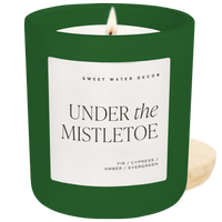 Sweet Water Decor Under the Mistletoe Soy Candle - Green Matte Jar - 15 oz (Fraser Fir)