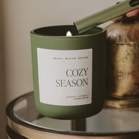 Sweet Water Decor Cozy Season Soy Candle - Olive Matte Jar - 15 oz