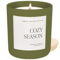 Sweet Water Decor Cozy Season Soy Candle - Olive Matte Jar - 15 oz