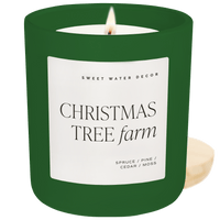 Sweet Water Decor Christmas Tree Farm Soy Candle - Green Matte Jar - 15 oz