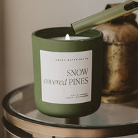 Sweet Water Decor Snow Covered Pines Soy Candle - Olive Matte Jar - 15 oz