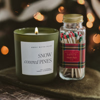 Sweet Water Decor Snow Covered Pines Soy Candle - Olive Matte Jar - 15 oz