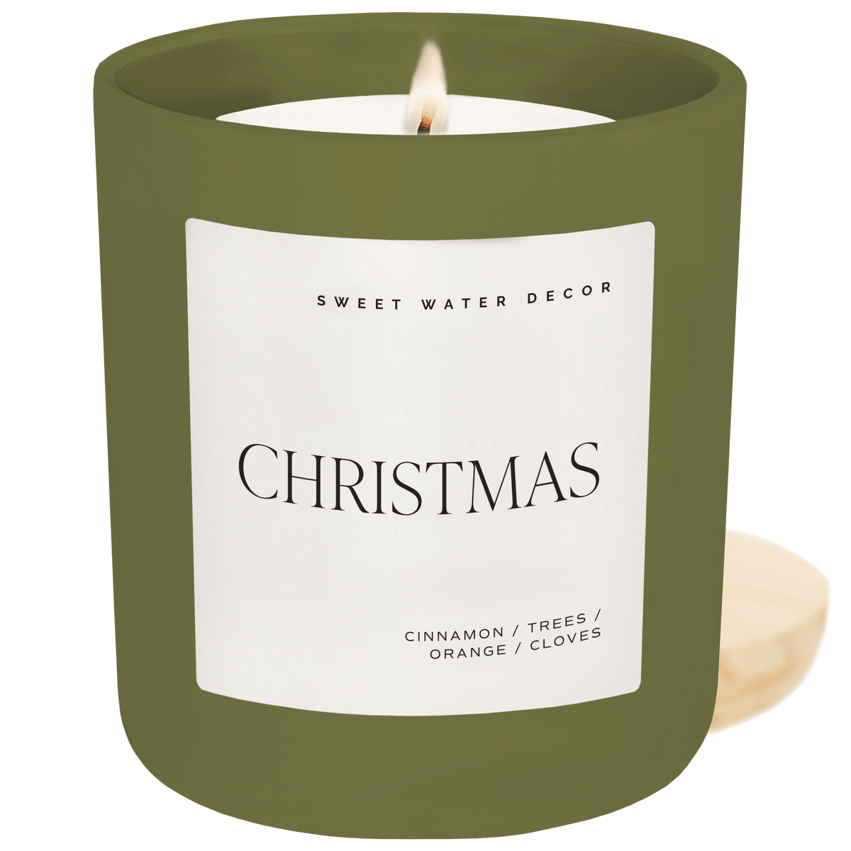 Sweet Water Decor Christmas Soy Candle - Olive Matte Jar - 15 oz