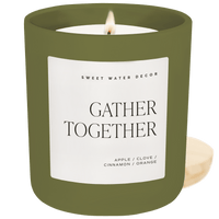 Sweet Water Decor Gather Together Soy Candle - Olive Matte Jar - 15 oz