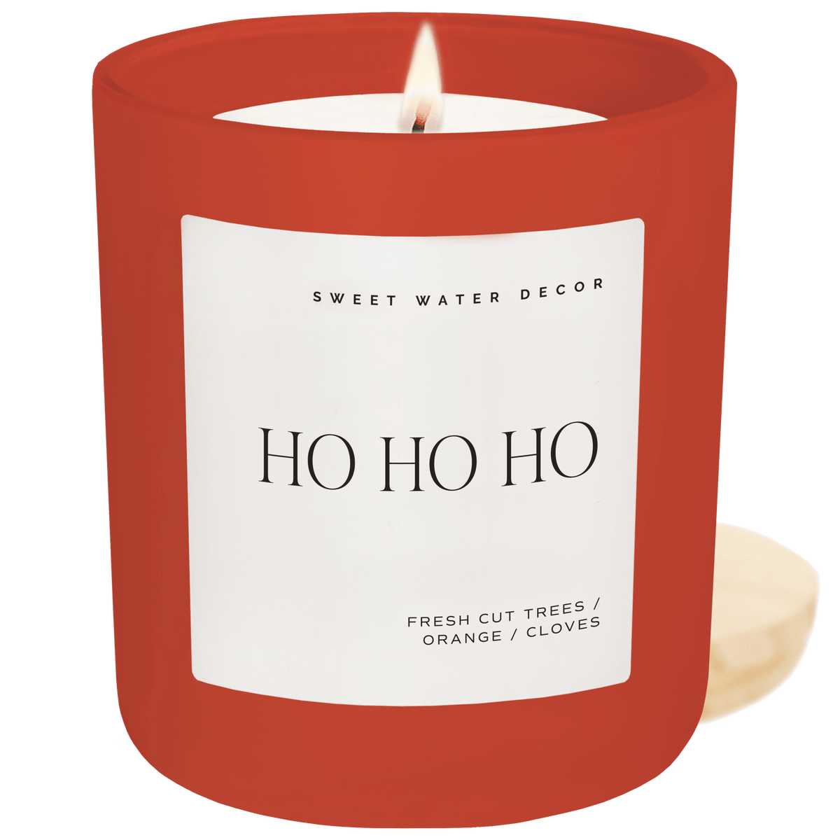 Sweet Water Decor Ho Ho Ho Soy Candle - Red Matte Jar - 15 oz (Christmas)