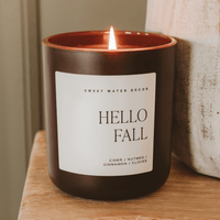 Sweet Water Decor Hello Fall Soy Candle - Brown Matte Jar - 15 oz