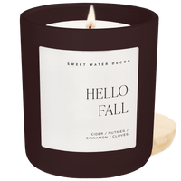 Sweet Water Decor Hello Fall Soy Candle - Brown Matte Jar - 15 oz