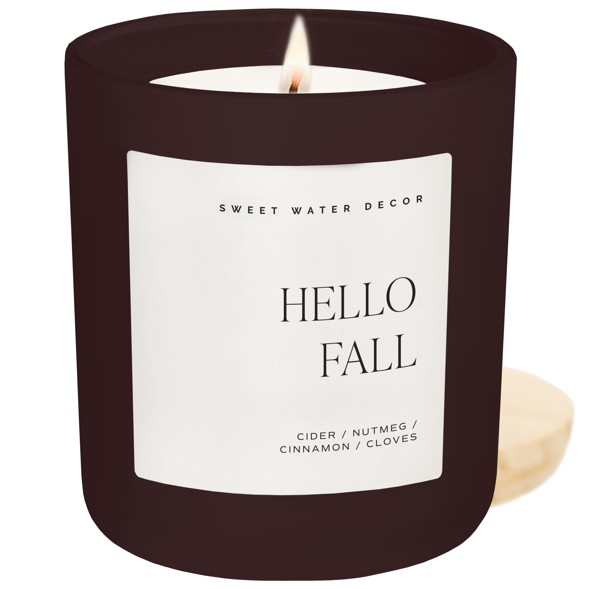Sweet Water Decor Hello Fall Soy Candle - Brown Matte Jar - 15 oz