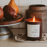 Sweet Water Decor Fall Leaves Soy Candle - Brown Matte Jar - 15 oz