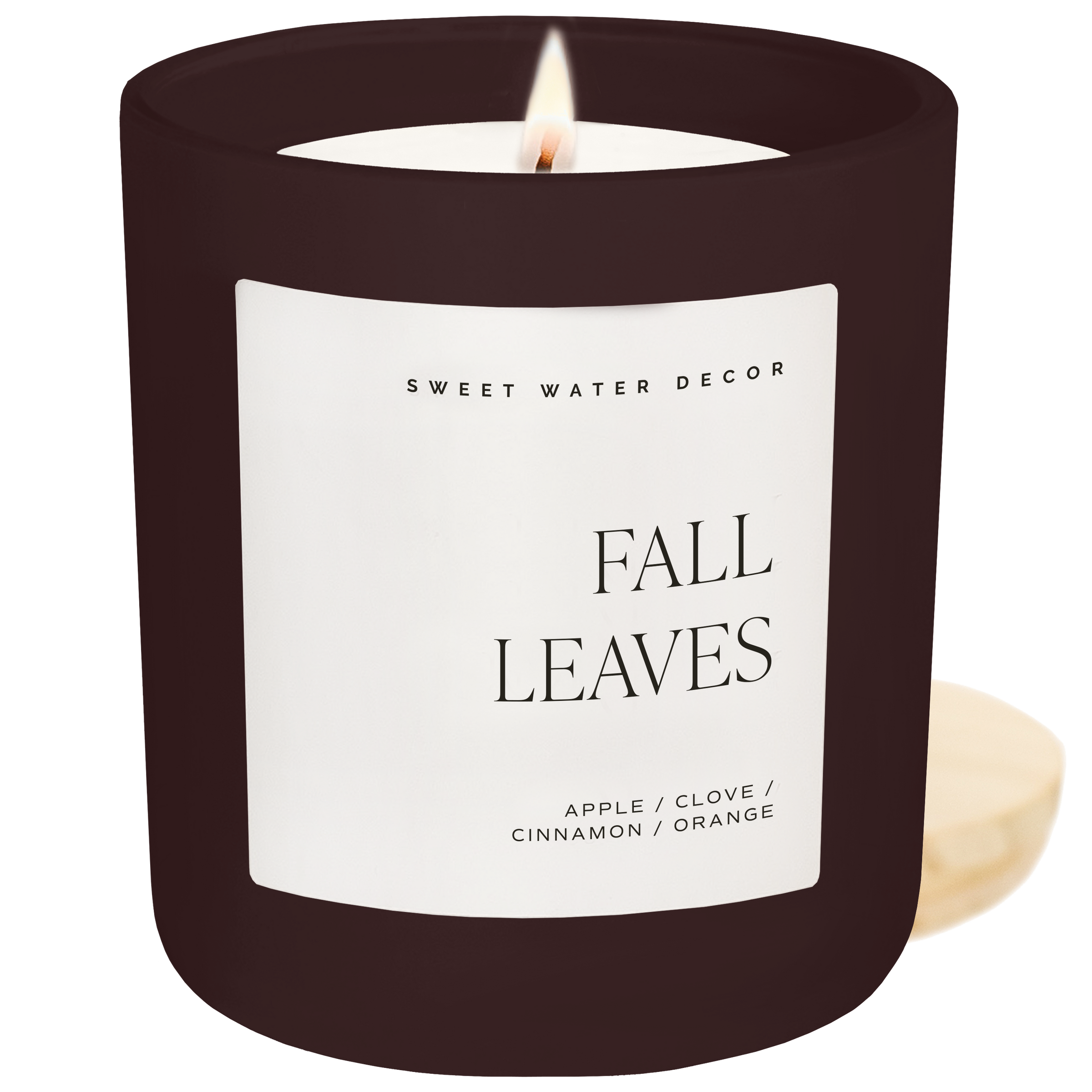 Sweet Water Decor Fall Leaves Soy Candle - Brown Matte Jar - 15 oz