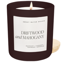 Sweet Water Decor Driftwood and Mahogany Soy Candle - Brown Matte Jar - 15 oz