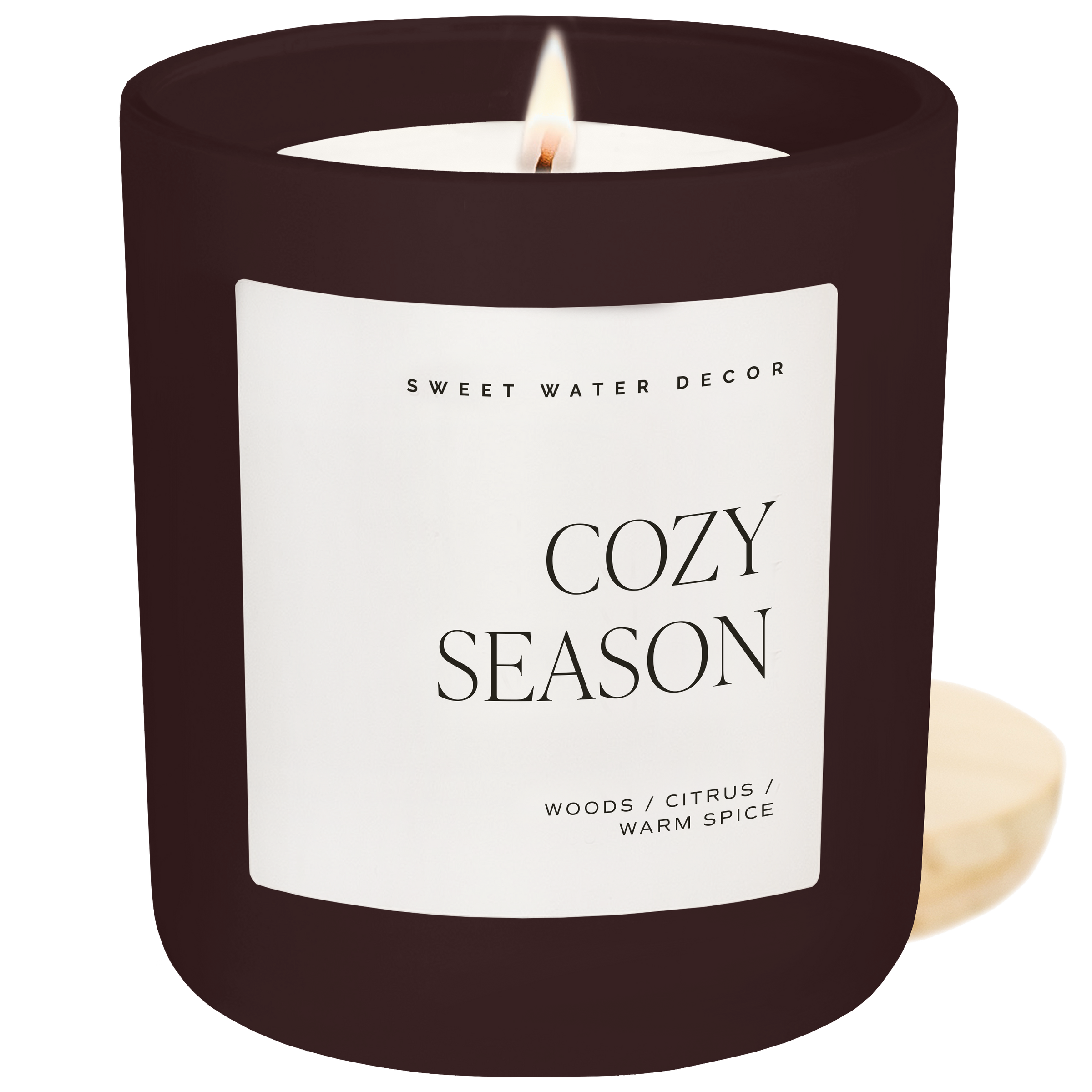 Sweet Water Decor Cozy Season Soy Candle - Brown Matte Jar - 15 oz