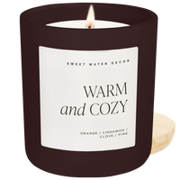 Sweet Water Decor Warm and Cozy Soy Candle - Brown Matte Jar - 15 oz