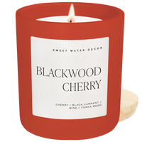 Sweet Water Decor Blackwood Cherry Soy Candle - Red Matte Jar - 15 oz