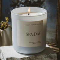 Sweet Water Decor Spa Day Soy Candle - Blue Matte Jar - 15 oz