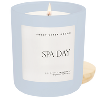 Sweet Water Decor Spa Day Soy Candle - Blue Matte Jar - 15 oz