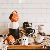 Sweet Water Decor Ghosts 14 oz Black Stoneware Coffee Mug